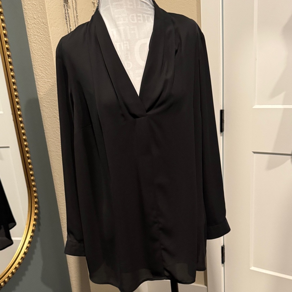 Vince Camuto long black semi sheer tunic